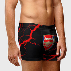 Трусы-боксеры мужские Arsenal красные молнии, цвет: 3D-принт — фото 2