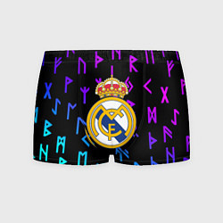 Трусы-боксеры мужские Реал Мадрид неоновые символы, цвет: 3D-принт