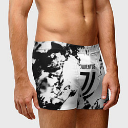 Трусы-боксеры мужские Juventus черные краски абстракция, цвет: 3D-принт — фото 2