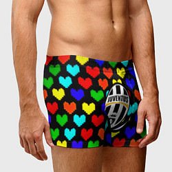 Трусы-боксеры мужские Ювентус сердце паттерн, цвет: 3D-принт — фото 2