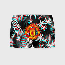 Трусы-боксеры мужские Манчестер Юнайтед тропики глитч, цвет: 3D-принт