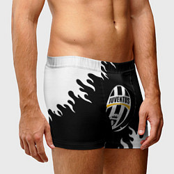 Трусы-боксеры мужские Juventus белый огонь текстура, цвет: 3D-принт — фото 2