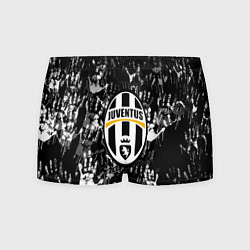 Трусы-боксеры мужские Ювентус текстура руки краски, цвет: 3D-принт