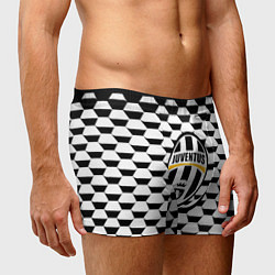 Трусы-боксеры мужские Juventus геометрия черно белая, цвет: 3D-принт — фото 2