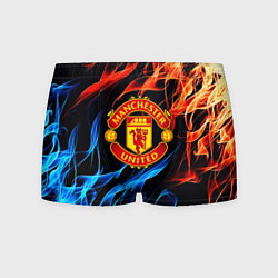 Трусы-боксеры мужские Манчестер Юнайтед огонь битва, цвет: 3D-принт