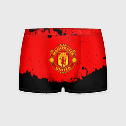 Трусы-боксеры мужские Манчестер Юнайтед краски брызги, цвет: 3D-принт