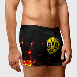 Трусы-боксеры мужские Боруссиа огненные краски текстура, цвет: 3D-принт — фото 2