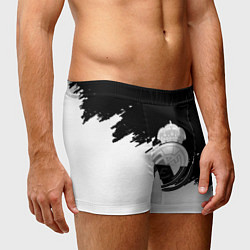 Трусы-боксеры мужские Реал Мадрид краски белые штрихи, цвет: 3D-принт — фото 2