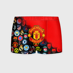 Трусы-боксеры мужские Манчестер Юнайтед логотипы команд, цвет: 3D-принт