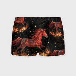 Трусы-боксеры мужские Огненные лошади - паттерн, цвет: 3D-принт