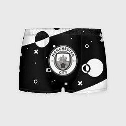 Трусы-боксеры мужские Манчестер сити геометрия блэк, цвет: 3D-принт