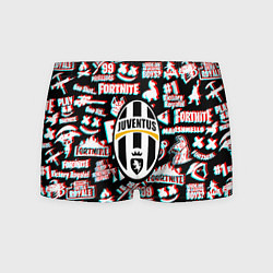 Трусы-боксеры мужские Ювентус x фортнайт глитч, цвет: 3D-принт