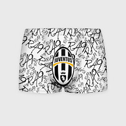 Трусы-боксеры мужские Ювентус надписи текстура, цвет: 3D-принт