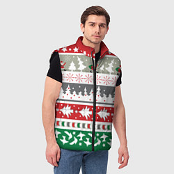 Мужской жилет Новогодний орнамент, цвет: 3D-черный — фото 2