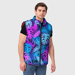 Мужской жилет Сине-розовые тропики, цвет: 3D-красный — фото 2