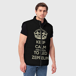 Мужской жилет Keep Calm & Led Zeppelin, цвет: 3D-черный — фото 2