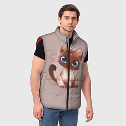 Мужской жилет Киска, цвет: 3D-красный — фото 2