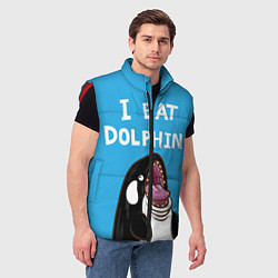 Мужской жилет I eat dolphins, цвет: 3D-красный — фото 2