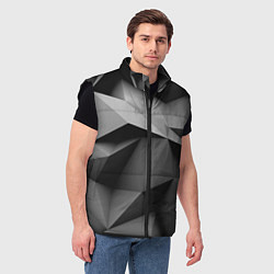 Мужской жилет Gray abstraction, цвет: 3D-черный — фото 2