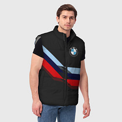 Мужской жилет Бмв Bmw Black, цвет: 3D-светло-серый — фото 2