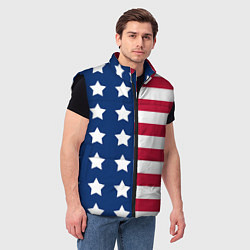 Мужской жилет USA Flag, цвет: 3D-черный — фото 2