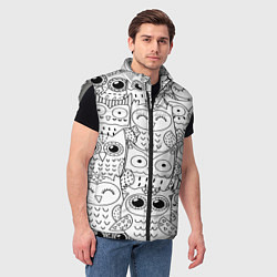 Мужской жилет Совушки: узор, цвет: 3D-светло-серый — фото 2