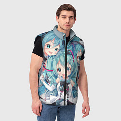 Мужской жилет Hatsune Miku, цвет: 3D-черный — фото 2
