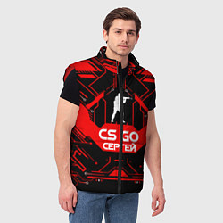 Мужской жилет CS:GO - Сергей, цвет: 3D-красный — фото 2