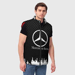 Мужской жилет Mercedes-Benz: Black Side, цвет: 3D-красный — фото 2
