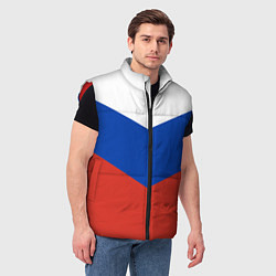 Мужской жилет Российский триколор, цвет: 3D-красный — фото 2