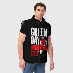 Мужской жилет Green Day: American Idiot, цвет: 3D-светло-серый — фото 2