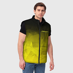 Мужской жилет Cyberpunk 2077: Yellow Poly, цвет: 3D-черный — фото 2