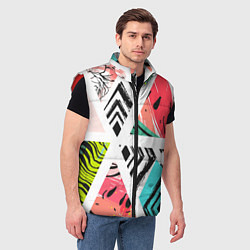 Мужской жилет Тропическое ассорти, цвет: 3D-красный — фото 2