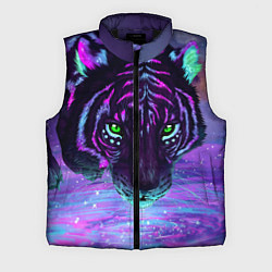 Мужской жилет Неоновый тигр, цвет: 3D-черный