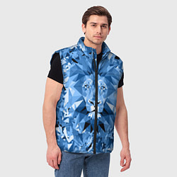 Мужской жилет Сине-бело-голубой лев, цвет: 3D-черный — фото 2