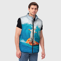 Мужской жилет Кот-серфер, цвет: 3D-черный — фото 2