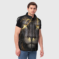 Мужской жилет Лев с молнией, цвет: 3D-светло-серый — фото 2