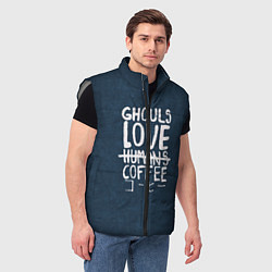 Мужской жилет Ghouls Love Coffee, цвет: 3D-светло-серый — фото 2