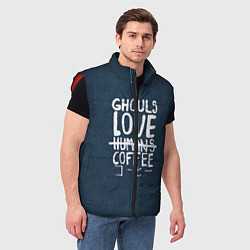 Мужской жилет Ghouls Love Coffee, цвет: 3D-красный — фото 2
