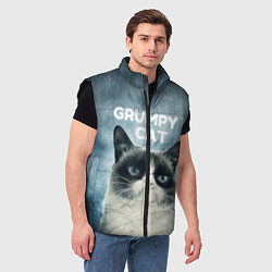 Мужской жилет Grumpy Cat, цвет: 3D-черный — фото 2