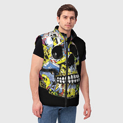 Мужской жилет Graffiti - Skull, цвет: 3D-черный — фото 2
