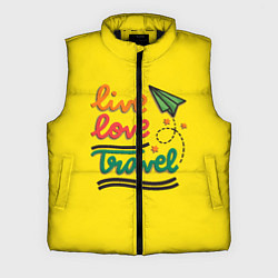 Мужской жилет Жизнь, любовь, путешествия, цвет: 3D-черный