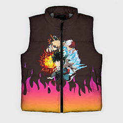 Мужской жилет MY HERO ACADEMIA разноцветное пламя, цвет: 3D-светло-серый
