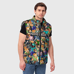 Мужской жилет MINECRAFT ПЕРСОНАЖИ, цвет: 3D-светло-серый — фото 2