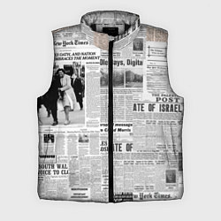 Мужской жилет Газета Newspaper, цвет: 3D-черный