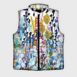 Мужской жилет Watercolor Flowers, цвет: 3D-черный