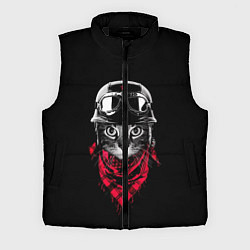 Мужской жилет КОТИК В ШЛЕМЕ, цвет: 3D-черный
