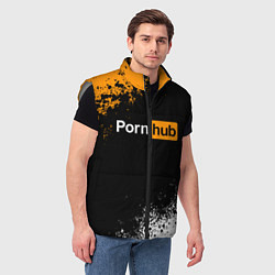 Мужской жилет PORNHUB, цвет: 3D-светло-серый — фото 2