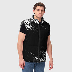 Мужской жилет БЕЛЫЕ ЧЕРЕПА, цвет: 3D-светло-серый — фото 2