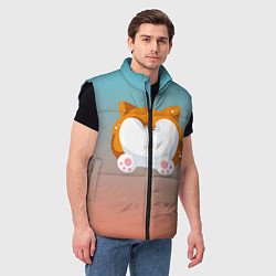 Мужской жилет Милый корги, цвет: 3D-черный — фото 2
